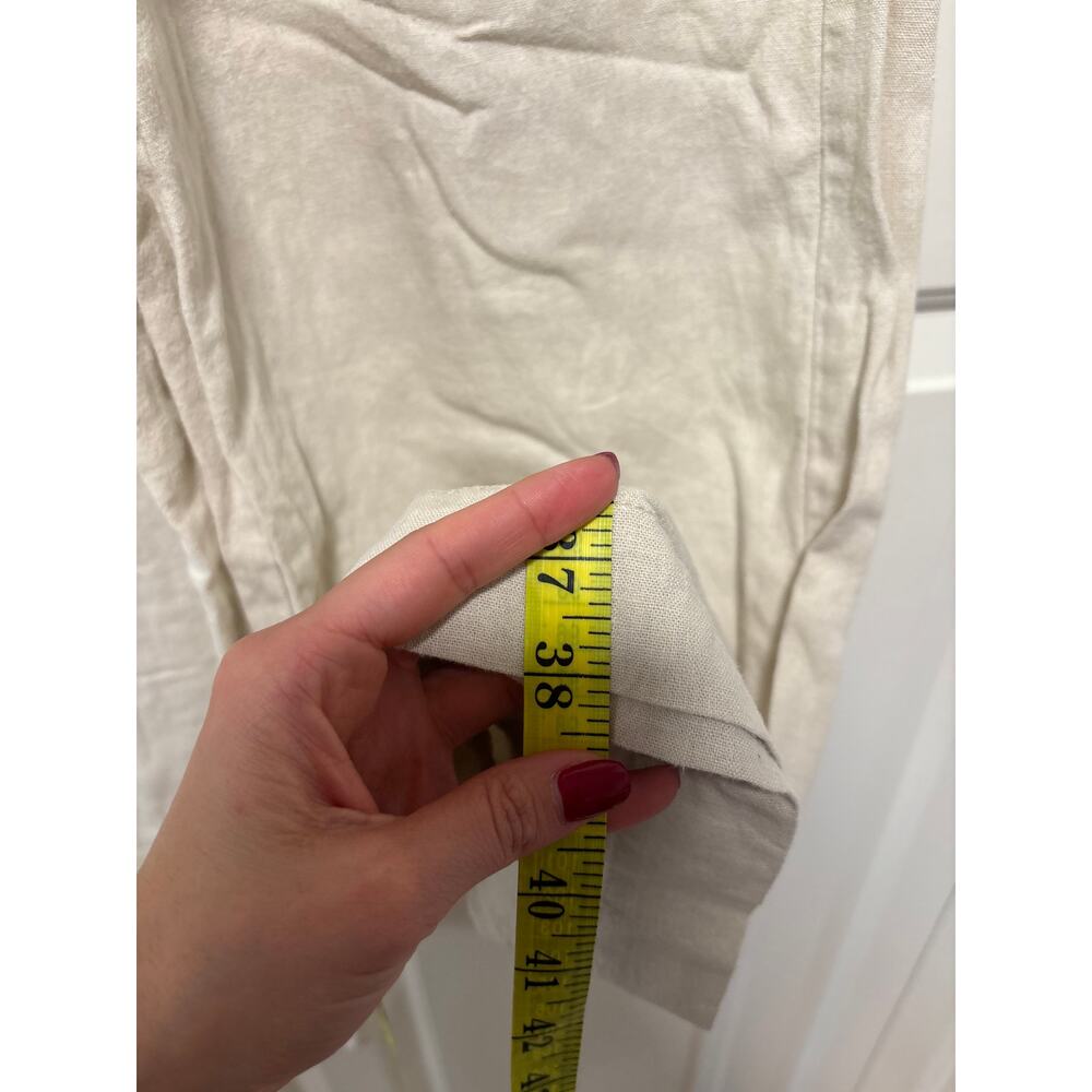 Max Studio Linen Wide Leg Drawstring Pants XS Beige - Picture 4 of 7